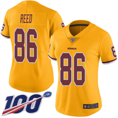 Washington Redskins Limited Gold Women Jordan Reed Jersey NFL Football #86 100th Season Rush Vapor->women nfl jersey->Women Jersey